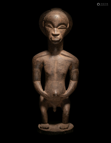 A Luba Wood Figure Height 21 1/16 inches (53.6 cm).