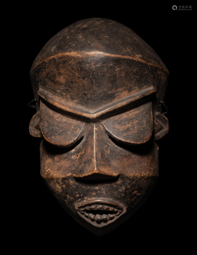 A Pende Wood Mask (Mbuya) Height 9 7/8 inches (25.1 cm).