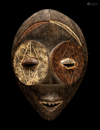 A Pende Wood Mask (Mbuya) Height 12 7/16 inches (31.6 cm).