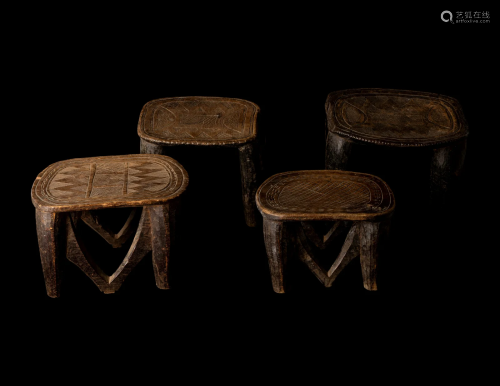 Four Nupe Wood Stools