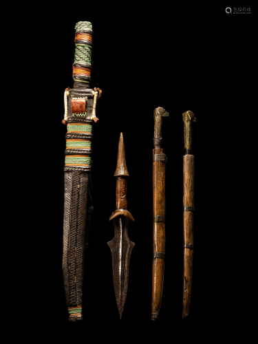 Four African Weapons Length of largest 23 3/8 inches (59.5 c...