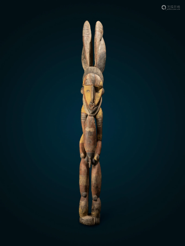 An Abelam or Arapesh Wood Ancestral Figure Height 65 inches ...
