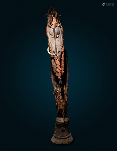 A Kanganamon Wood Standing Figure Height 51 3/16 inches (130...
