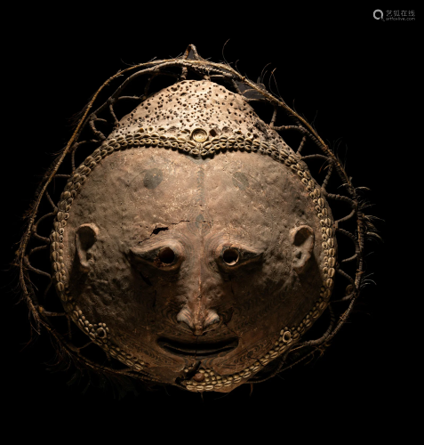 An Oceanic Turtle Shell Mask Height 25 1/4 inches (64.2 cm).