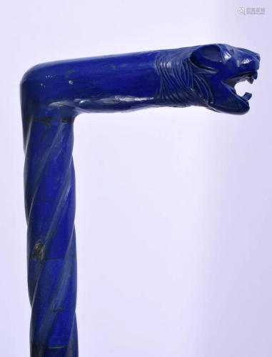 AN EARLY 20TH CENTURY MIDDLE EASTERN CARVED LAPIS LAZULI WAL...