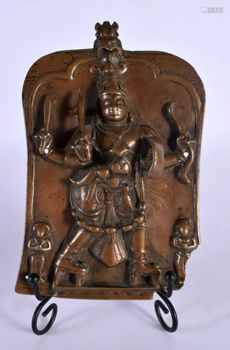 A 17TH/18TH CENTURY INDIAN BRONZE BUDDHISTIC IDOL PLAQUE mod...