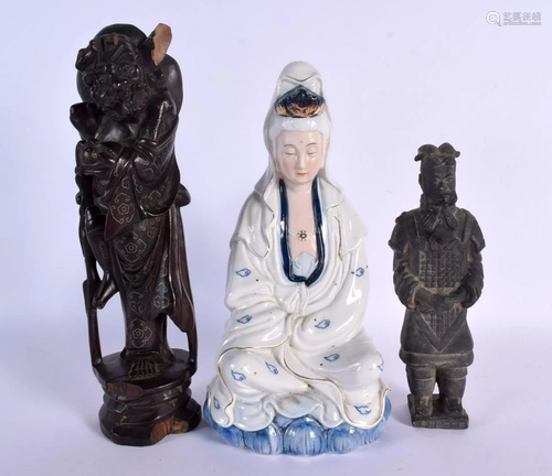 A CHINESE REPUBLICAN PERIOD PORCELAIN FIGURE together with a...