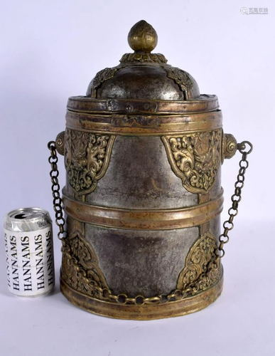 A RARE LARGE 18TH/19TH CENTURY TIBETAN MIXED METAL CHANG FLA...