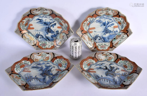 A RARE SET OF FOUR 19TH CENTURY JAPANESE MEIJI PERIOD IMARI ...