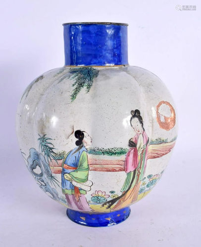 A 19TH CENTURY CHINESE CANTON ENAMEL LOBED GINGER JAR Qing p...