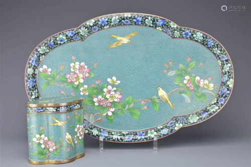 TWO CHINESE CLOISONNE ENAMEL ITEMS, EARLY 20TH CENTURY