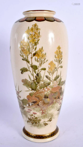 AN EARLY 20TH CENTURY JAPANESE MEIJI PERIOD SATSUMA VASE pai...