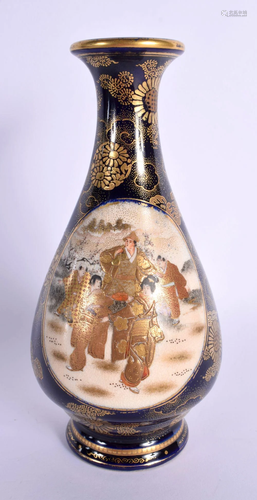 A 19TH CENTURY JAPANESE MEIJI PERIOD SATSUMA BULBOUS VASE pa...