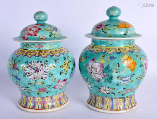 A PAIR OF CHINESE REPUBLICAN PERIOD STRAITS JARS AND COVERS ...