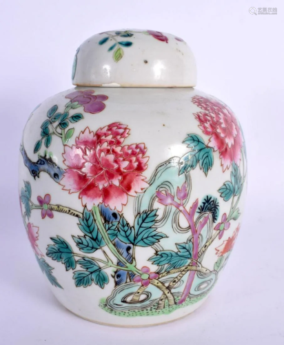A SMALL CHINESE QING DYNASTY FAMILLE ROSE PORCELAIN GINGER J...