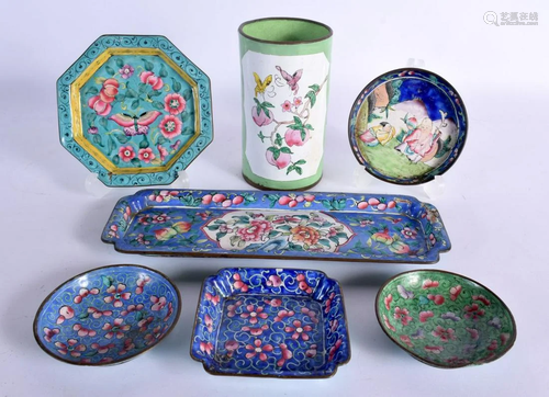 A GROUP OF 19TH/20TH CENTURY CHINESE CANTON ENAMEL WARES. La...