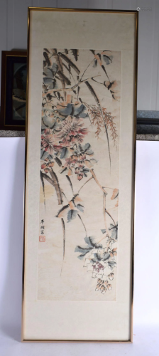 Chinese School (19th Century) Watercolour Flowers. 115 cm x ...