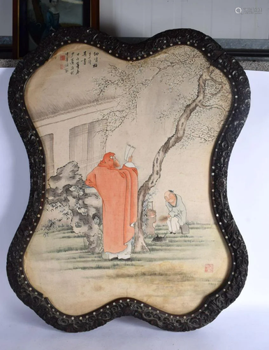 Chinese School (19th Century) Watercolour Double sided Schol...