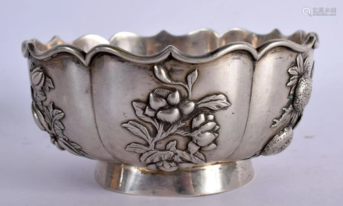 A 19TH CENTURY CHINESE EXPORT SILVER FLUTED BOWL by Zeewo. 1...