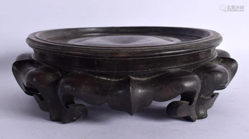 A LARGE 19TH CENTURY CHINESE CARVED HARDWOOD CIRCULAR STAND ...