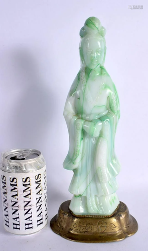 A LARGE EARLY 20TH CENTURY CHINESE PEKING JADEITE GLASS FIGU...