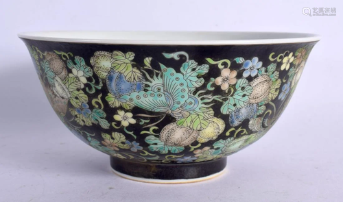 A CHINESE FAMILLE NOIRE BOWL 20th Century. 14 cm diameter.