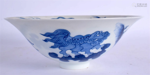 A CHINESE BLUE AND WHITE PORCELAIN CONICAL FORM BOWL 20th Ce...
