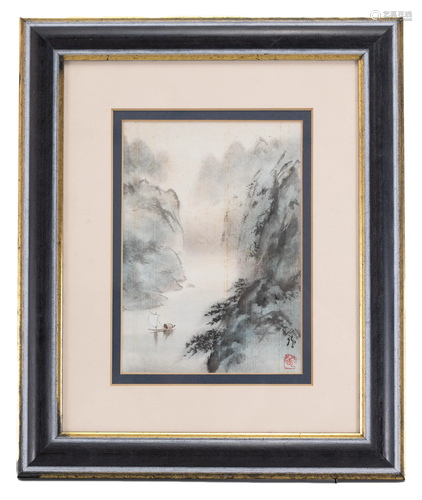 A FRAMED CHINESE ARTWORK ON PAPER, CHENG YAN