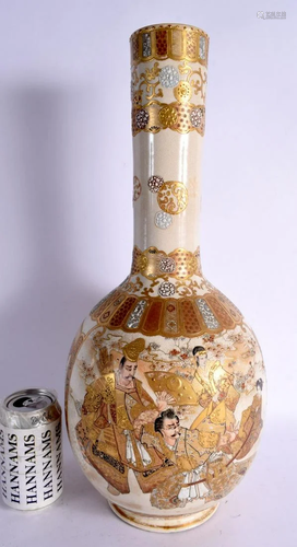 A LARGE 19TH CENTURY JAPANESE MEIJI PERIOD SATSUMA VASE pain...