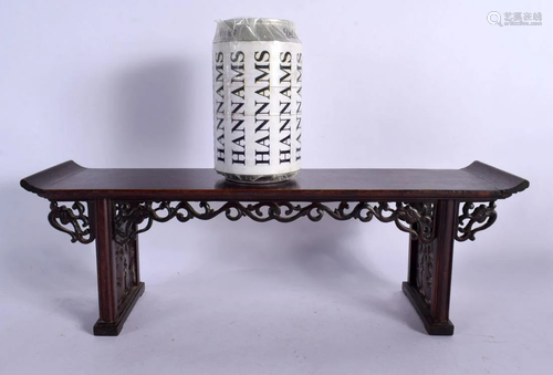 AN EARLY 20TH CENTURY CHINESE CARVED WOOD SCHOLARS TABLE Lat...