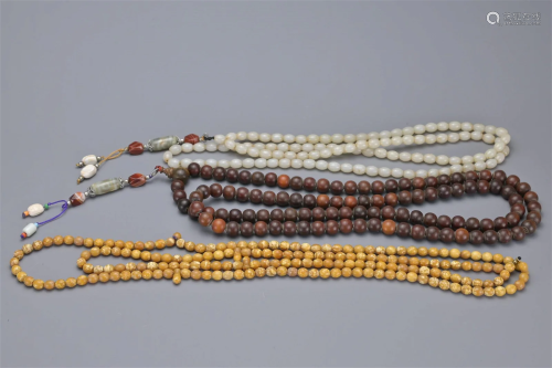 A GGROUP OF FOUR BEADED NECKLACES