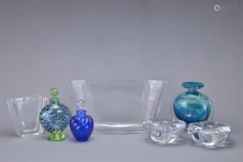 A GROUP OF ORREFORS GLASS AND OTHERS