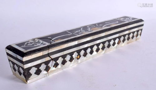 A TURKISH MIDDLE EASTERN MOTHER OF PEARL INLAID SLIDING PEN ...