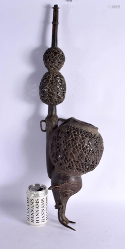 AN UNUSUAL EARLY 20TH CENTURY TRIBAL ASIAN AFRICAN BRONZE PI...