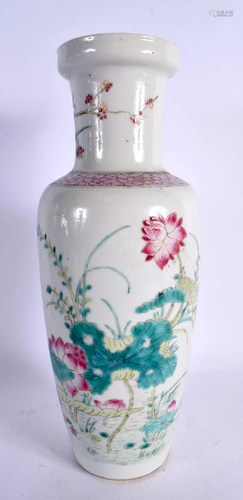 A LARGE 19TH CENTURY CHINESE FAMILLE ROSE PORCELAIN Vase Qin...