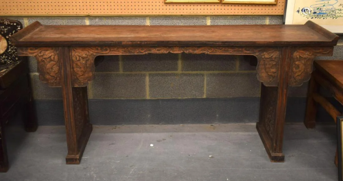 A LARGE CHINESE REPUBLICAN PERIOD HARDWOOD ALTAR TABLE. 88 c...