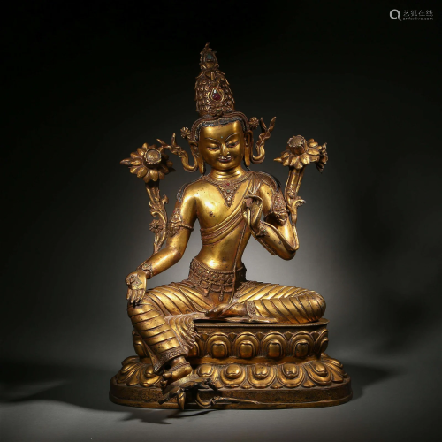 A Tibetan Bronze-gilt Figure of Green Tara