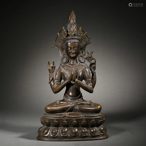 A Tibetan Bronze Figure of Avalokitesvara