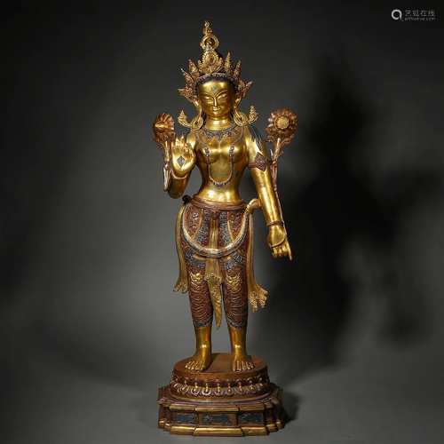 A Tibetan Bronze-gilt Figure of Padmapani