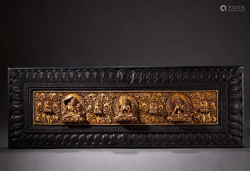 A Tibetan Bronze-gilt Manuscript Cover