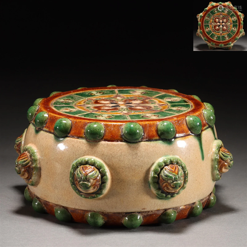 A Chinese Sancai Glaze Pottery Decoration