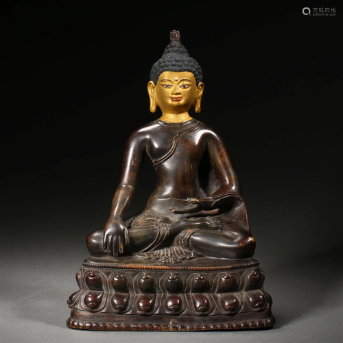 A Tibetan Bronze Figure of Shakyamuni