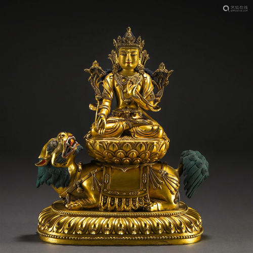 A Tibetan Bronze-gilt Bodhisattva