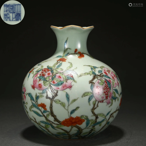 A Chinese Famille Rose Pomegranate Jar