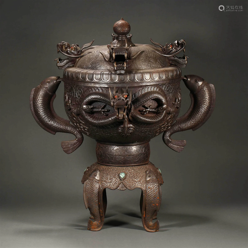 A Chinese Iron Incense Burner