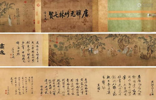 A Chinese Hand Scroll Painting By Tang Yin