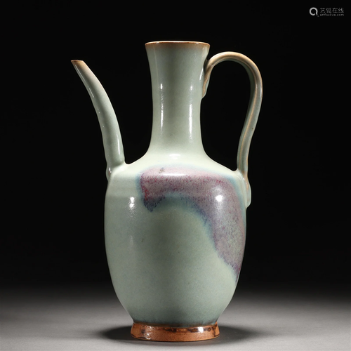 A Chinese Purple Splashed Jun-ware Ewer