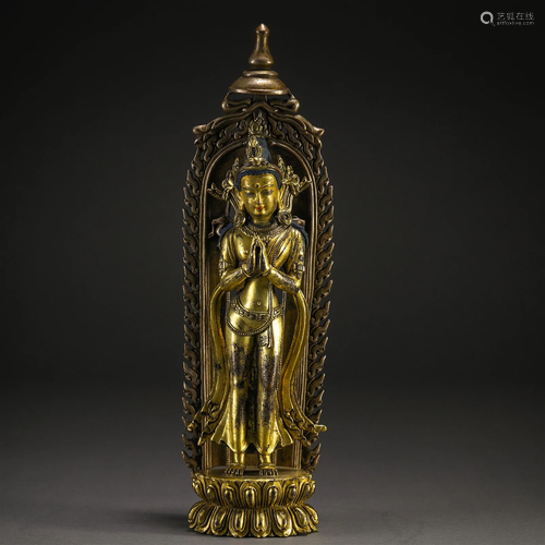 A Nepalese Bronze-gilt Bodhisattva