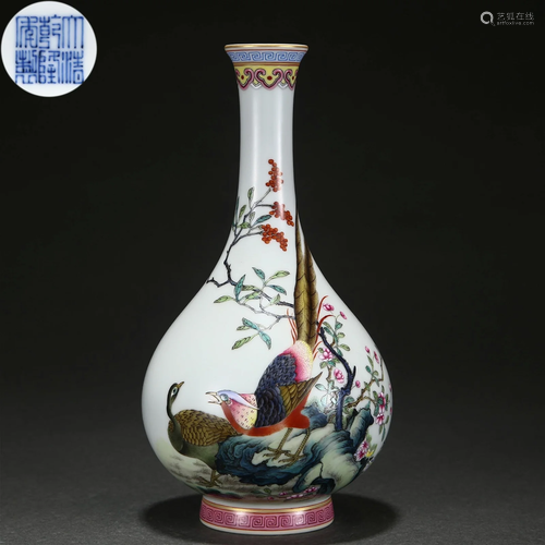 A Chinese Famille Rose Bottle Vase