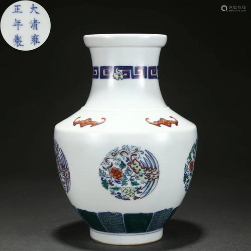 A Chinese Doucai Glaze Medallion Vase